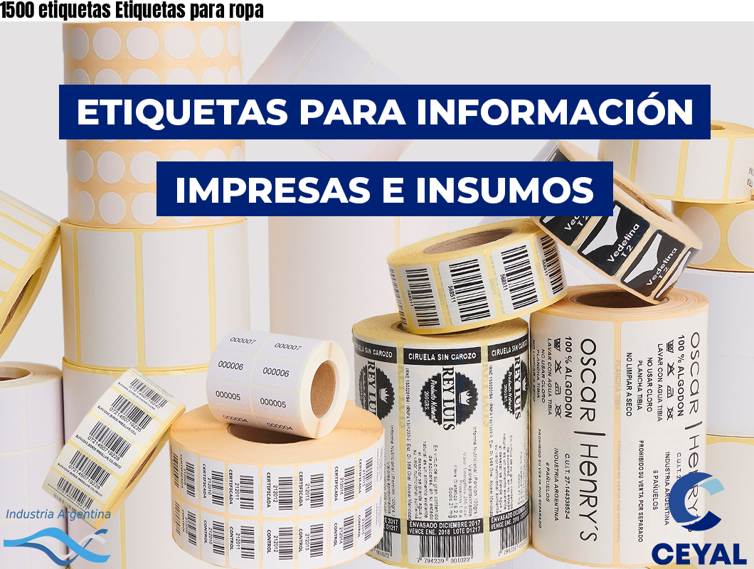 1500 etiquetas Etiquetas para ropa