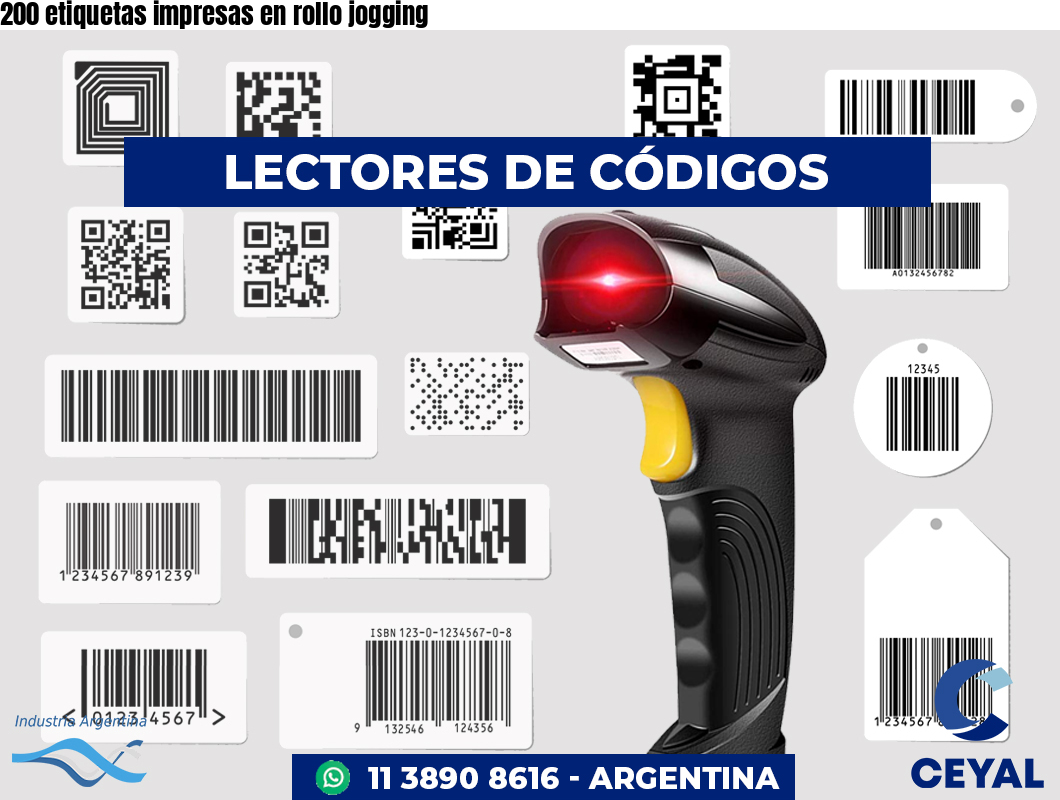 200 etiquetas impresas en rollo jogging