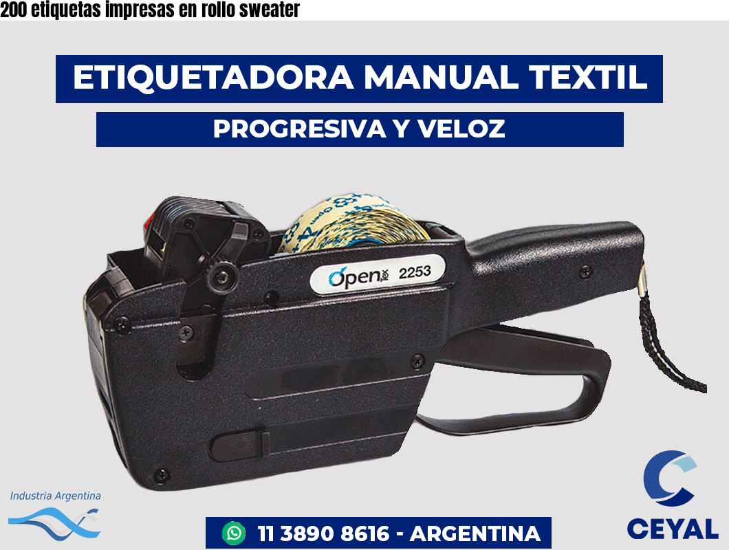 200 etiquetas impresas en rollo sweater