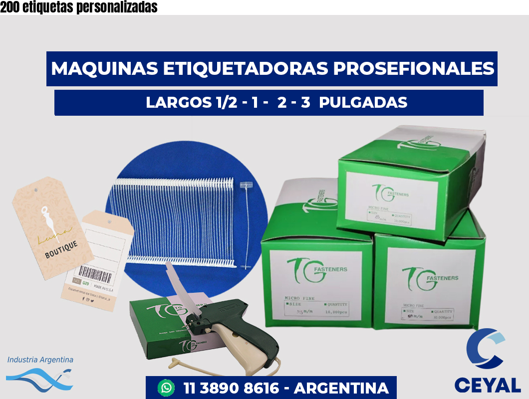 200 etiquetas personalizadas