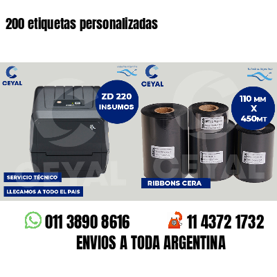200 etiquetas personalizadas
