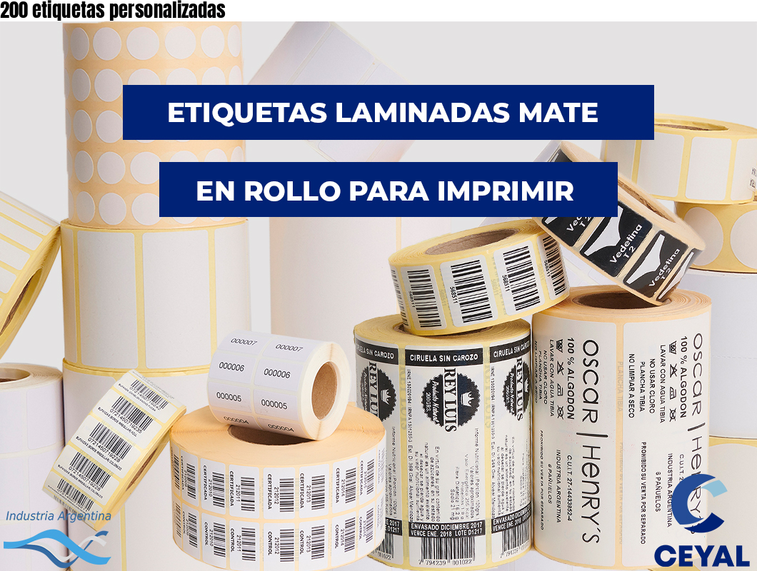 200 etiquetas personalizadas