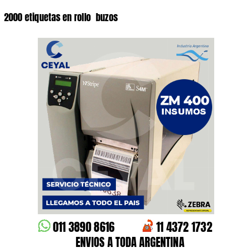 2000 etiquetas en rollo buzos
