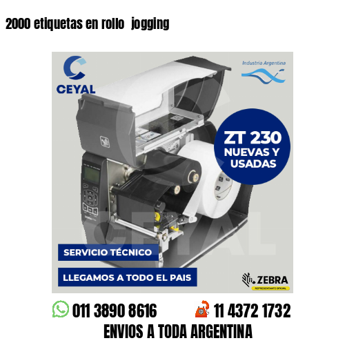 2000 etiquetas en rollo jogging
