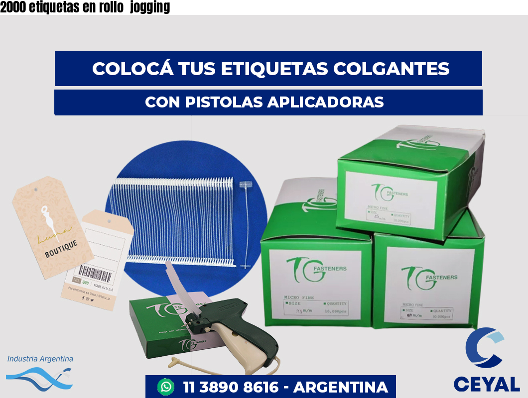 2000 etiquetas en rollo jogging