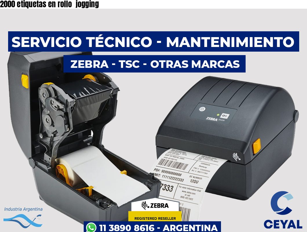 2000 etiquetas en rollo jogging