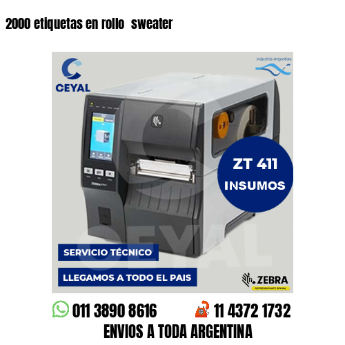 2000 etiquetas en rollo sweater