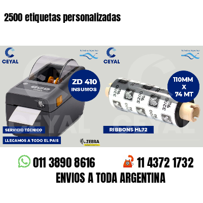 2500 etiquetas personalizadas