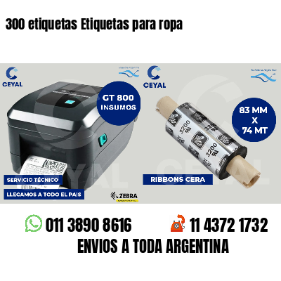300 etiquetas Etiquetas para ropa