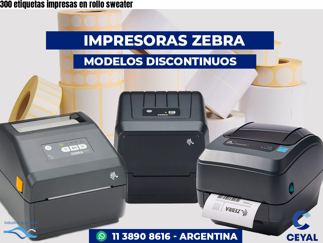300 etiquetas impresas en rollo sweater