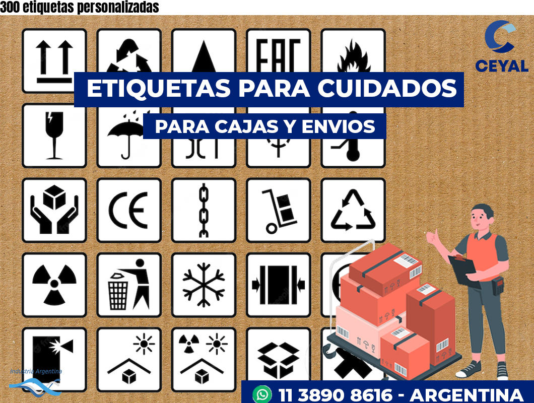 300 etiquetas personalizadas