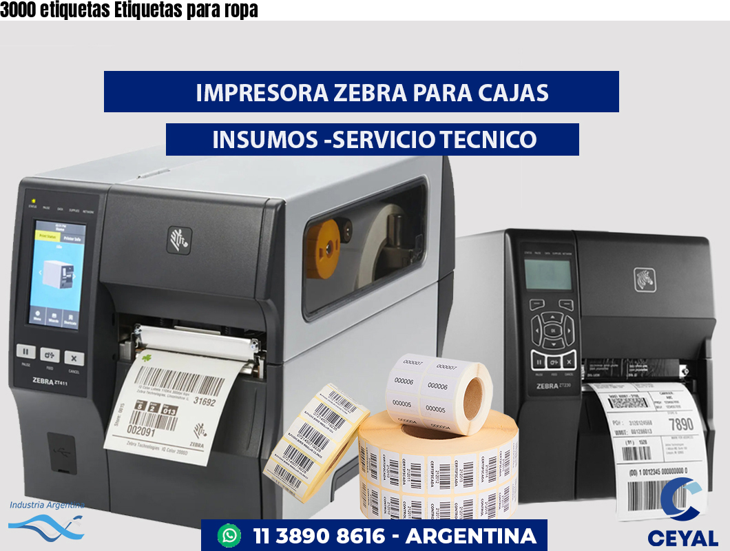 3000 etiquetas Etiquetas para ropa