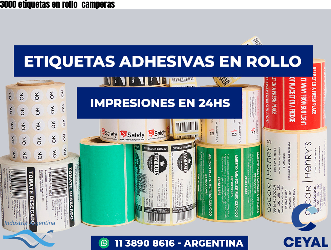 3000 etiquetas en rollo  camperas