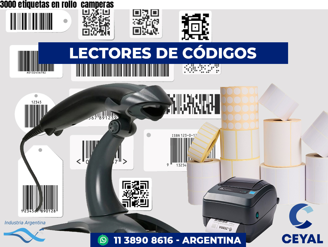 3000 etiquetas en rollo camperas