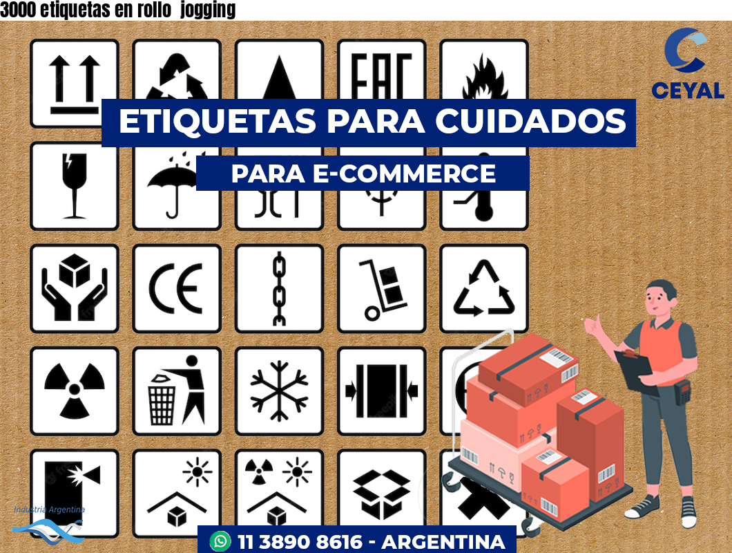 3000 etiquetas en rollo  jogging