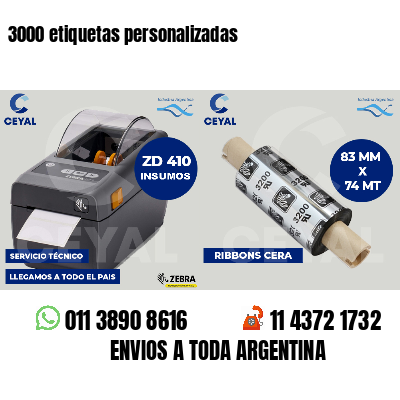 3000 etiquetas personalizadas