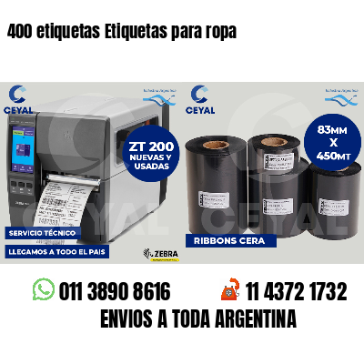 400 etiquetas Etiquetas para ropa