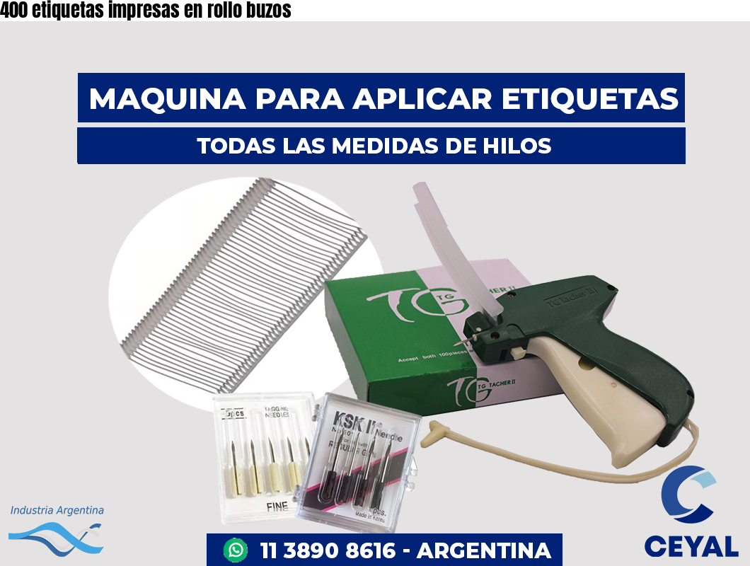 400 etiquetas impresas en rollo buzos