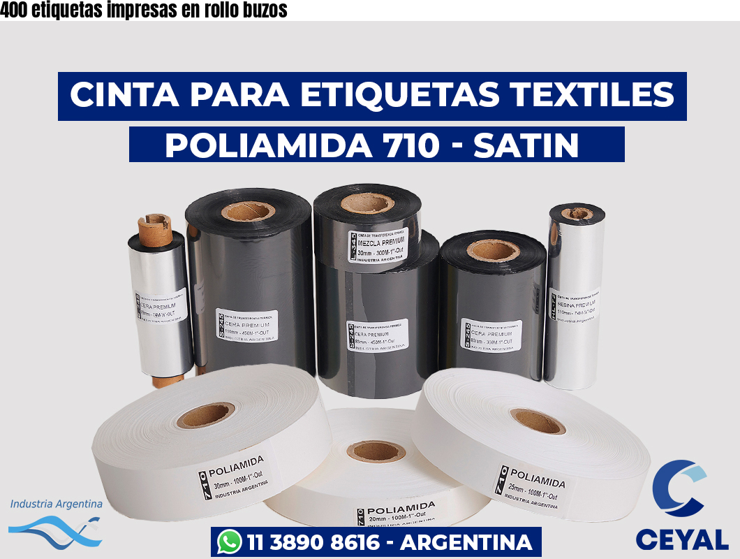 400 etiquetas impresas en rollo buzos