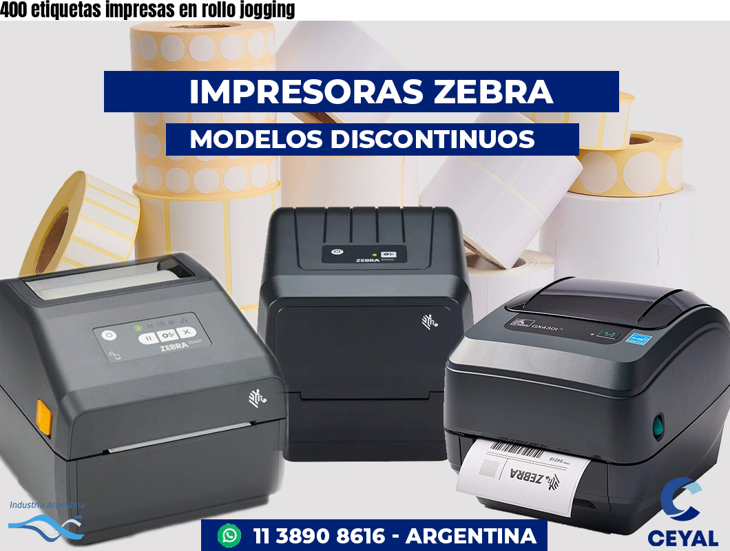 400 etiquetas impresas en rollo jogging