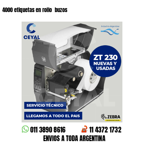 4000 etiquetas en rollo buzos