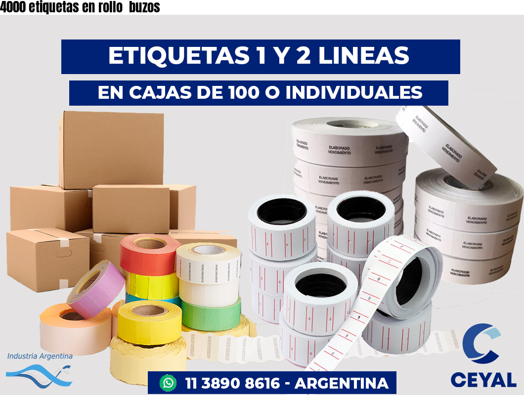 4000 etiquetas en rollo buzos