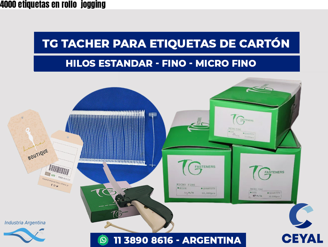4000 etiquetas en rollo jogging