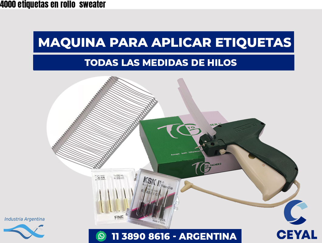 4000 etiquetas en rollo sweater