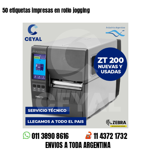 50 etiquetas impresas en rollo jogging