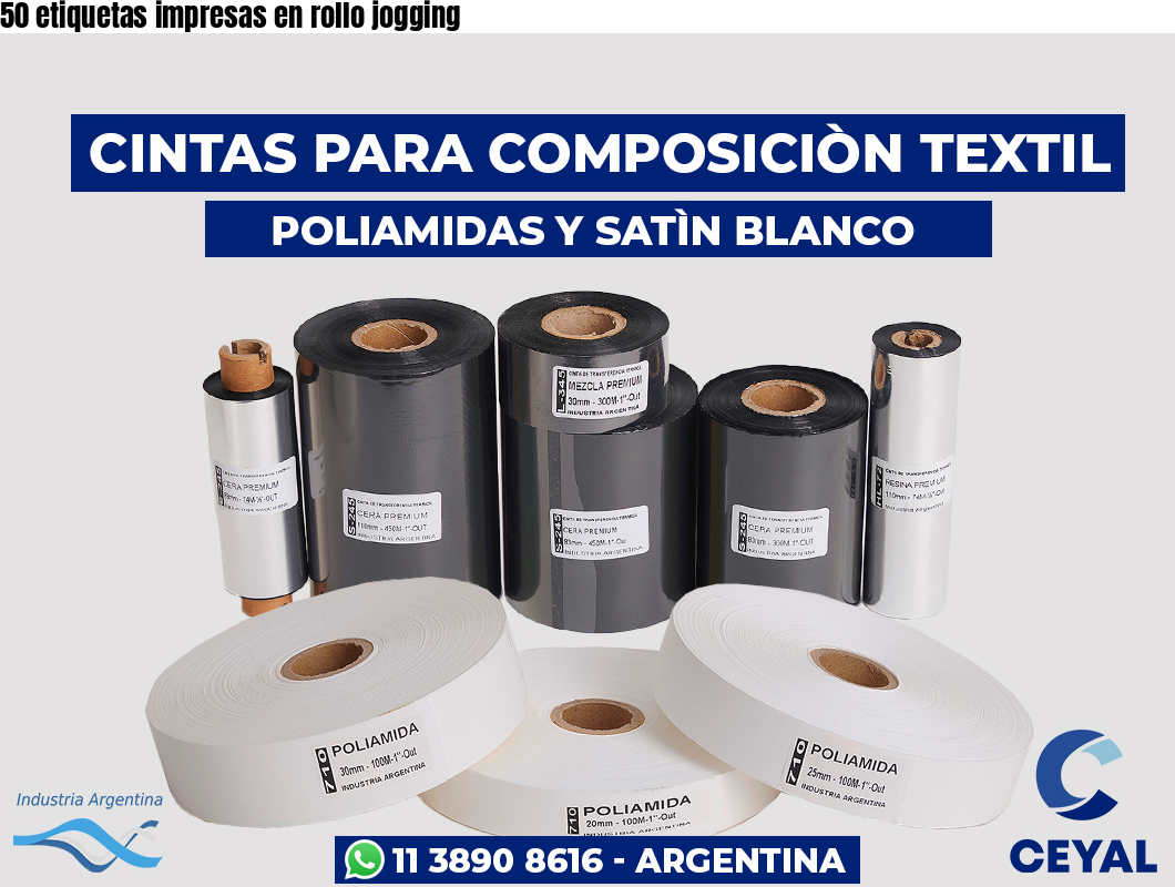 50 etiquetas impresas en rollo jogging