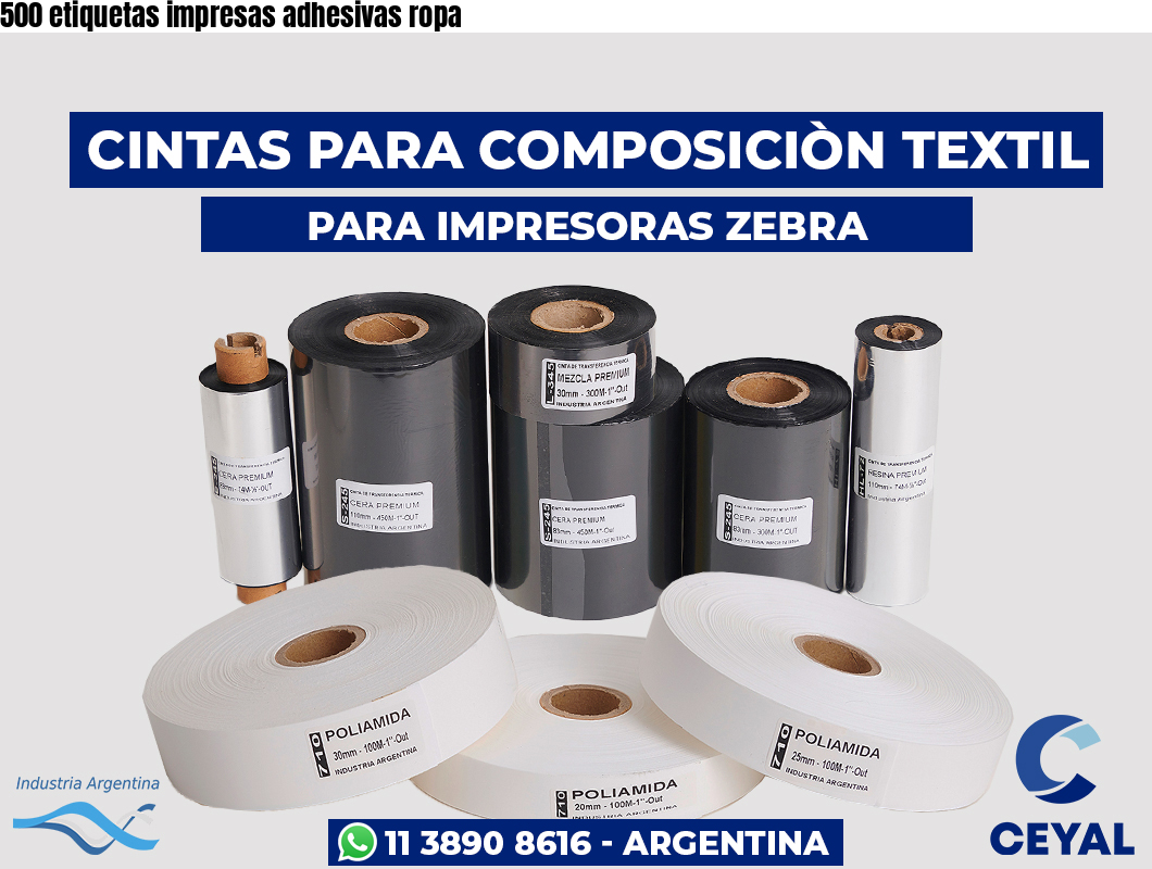 500 etiquetas impresas adhesivas ropa