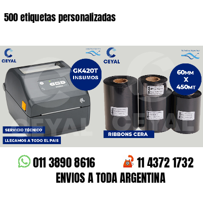 500 etiquetas personalizadas
