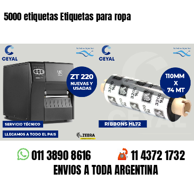 5000 etiquetas Etiquetas para ropa