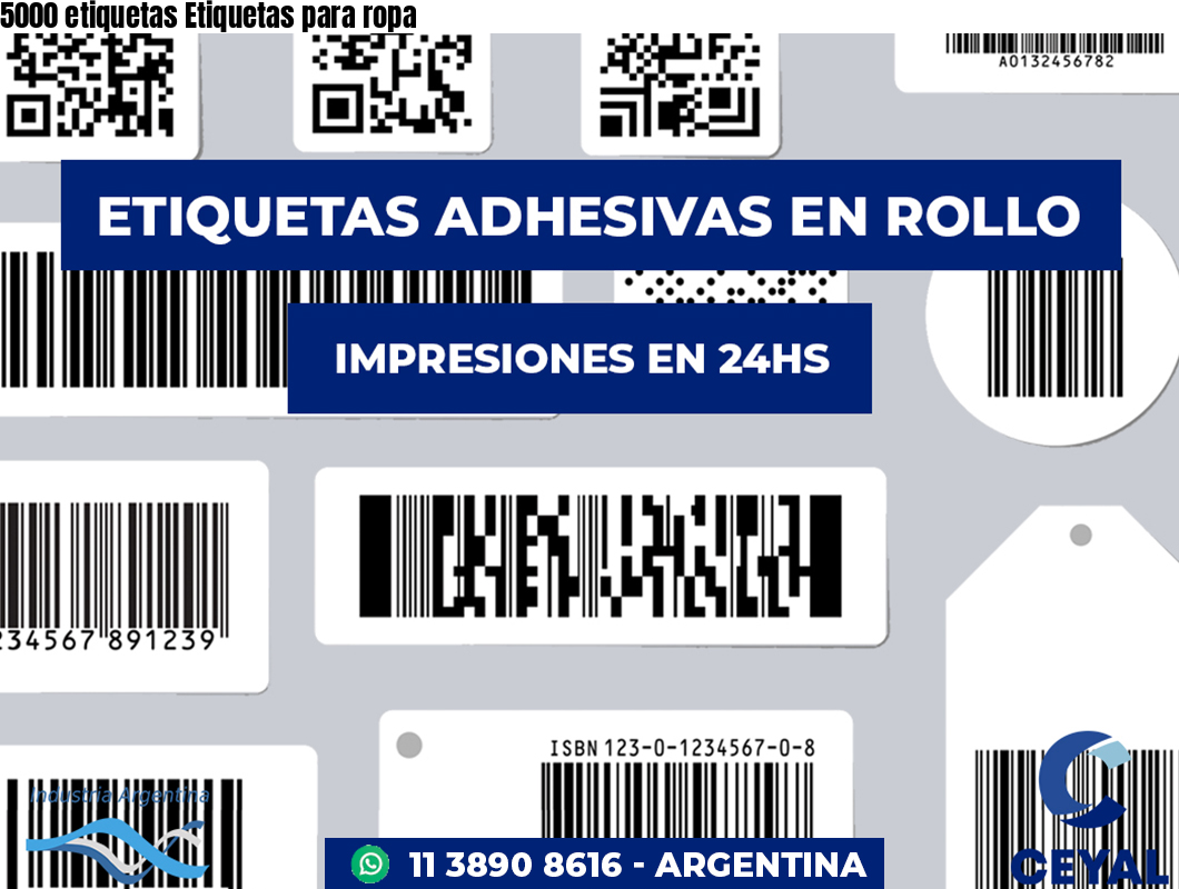 5000 etiquetas Etiquetas para ropa