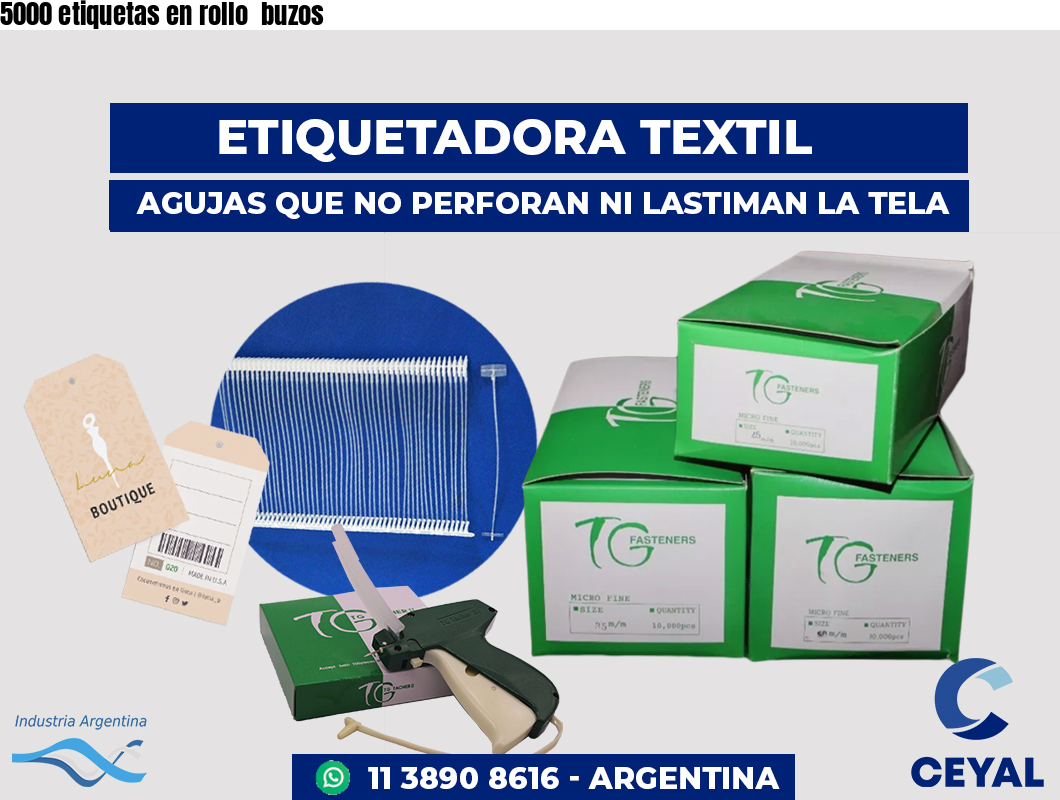 5000 etiquetas en rollo buzos