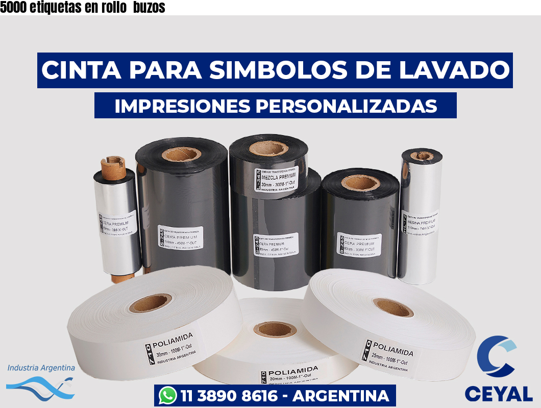 5000 etiquetas en rollo  buzos