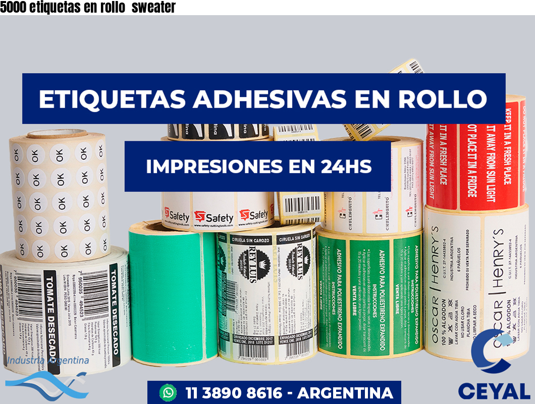 5000 etiquetas en rollo  sweater