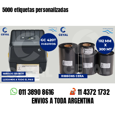 5000 etiquetas personalizadas