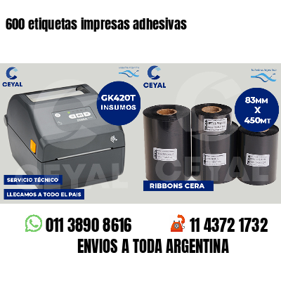 600 etiquetas impresas adhesivas