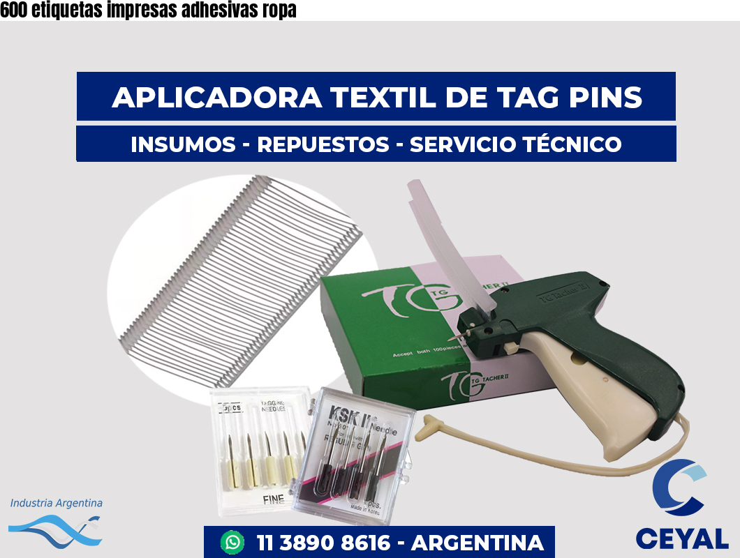 600 etiquetas impresas adhesivas ropa