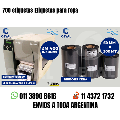 700 etiquetas Etiquetas para ropa