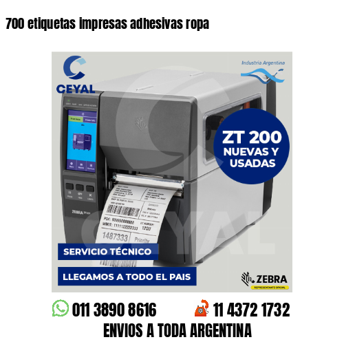 700 etiquetas impresas adhesivas ropa