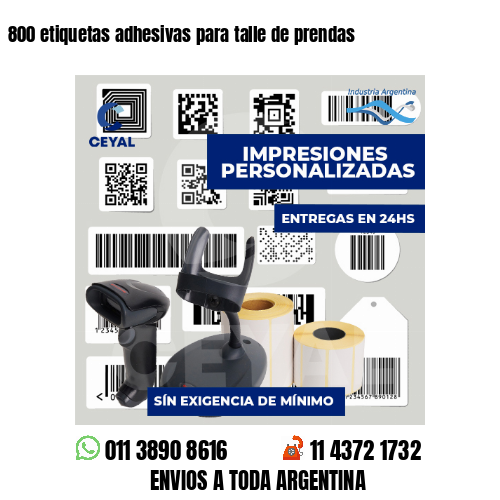 800 etiquetas adhesivas para talle de prendas