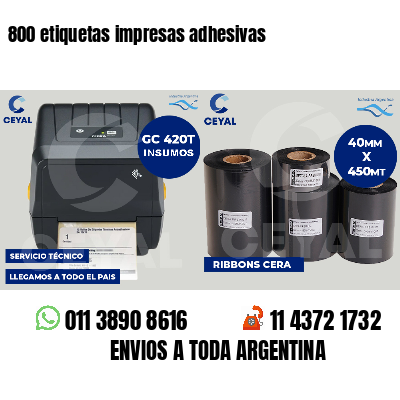 800 etiquetas impresas adhesivas
