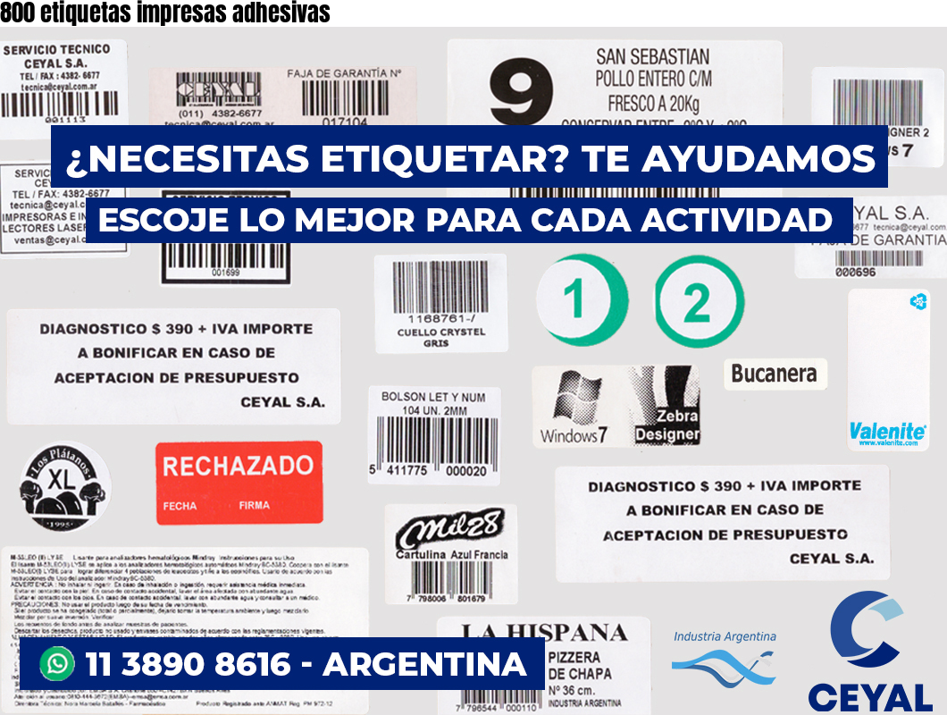 800 etiquetas impresas adhesivas