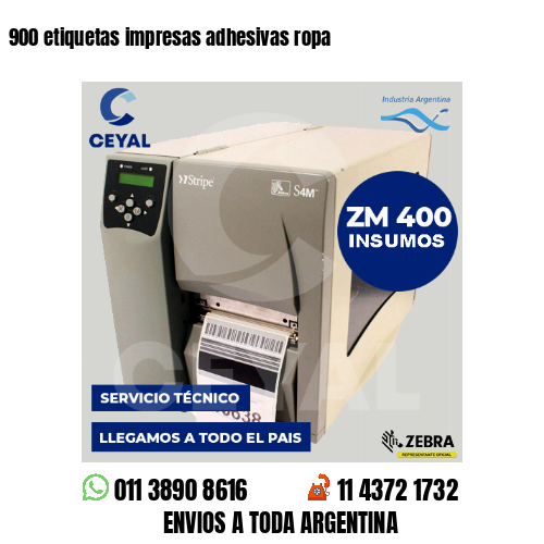 900 etiquetas impresas adhesivas ropa