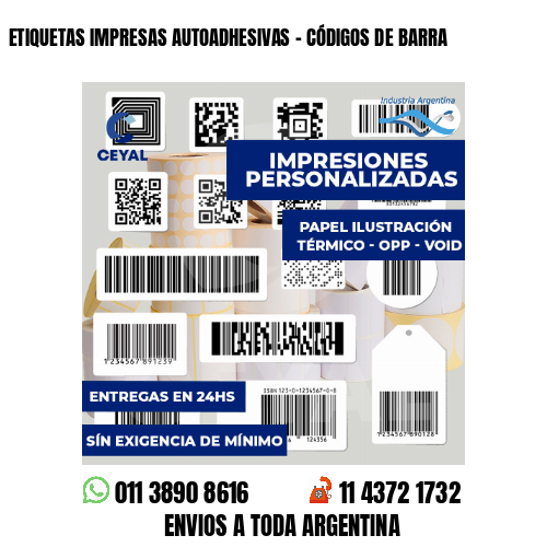 ETIQUETAS IMPRESAS AUTOADHESIVAS - CÓDIGOS DE BARRA