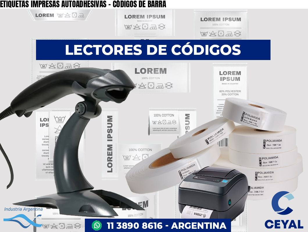 ETIQUETAS IMPRESAS AUTOADHESIVAS - CÓDIGOS DE BARRA