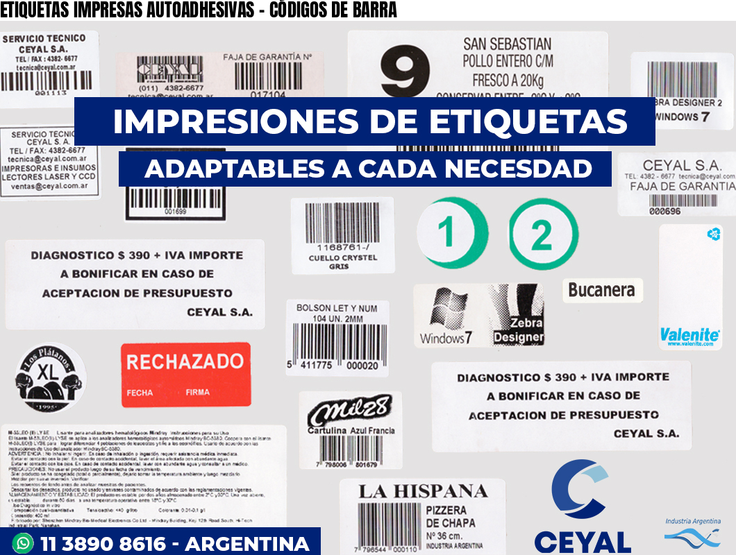 ETIQUETAS IMPRESAS AUTOADHESIVAS – CÓDIGOS DE BARRA