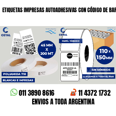 ETIQUETAS IMPRESAS AUTOADHESIVAS CON CÓDIGO DE BARRA